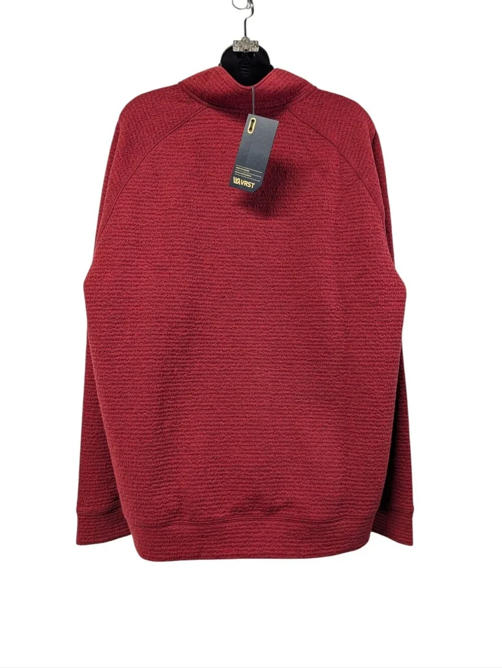 VRST Men’s XL Burgundy Textured Quarter Zip Pullover Sweatshirt NWT